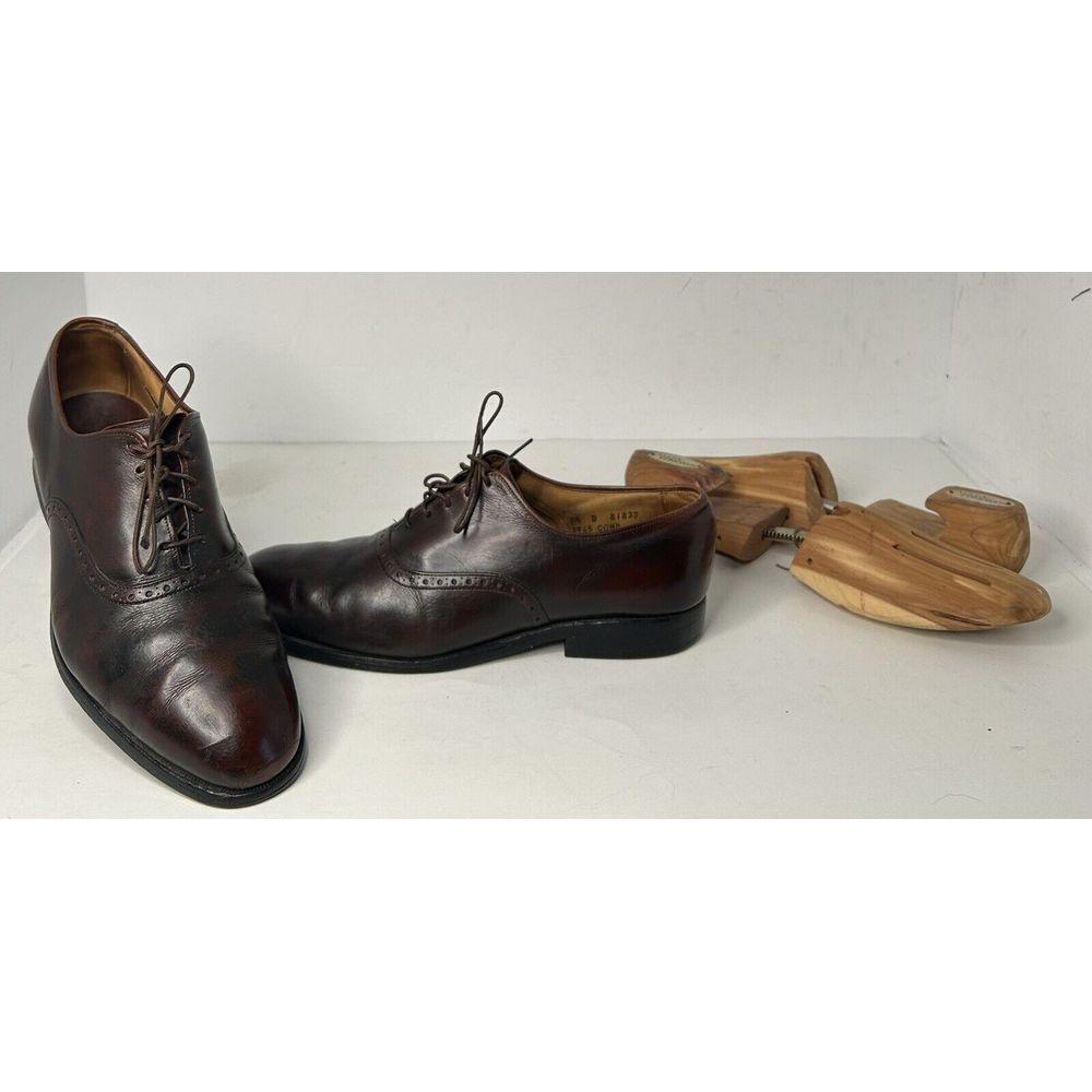 VINTAGE Allen Edmonds Danbury Burgundy Leather Oxfords Men's Dress‎ Shoes 8.5 D